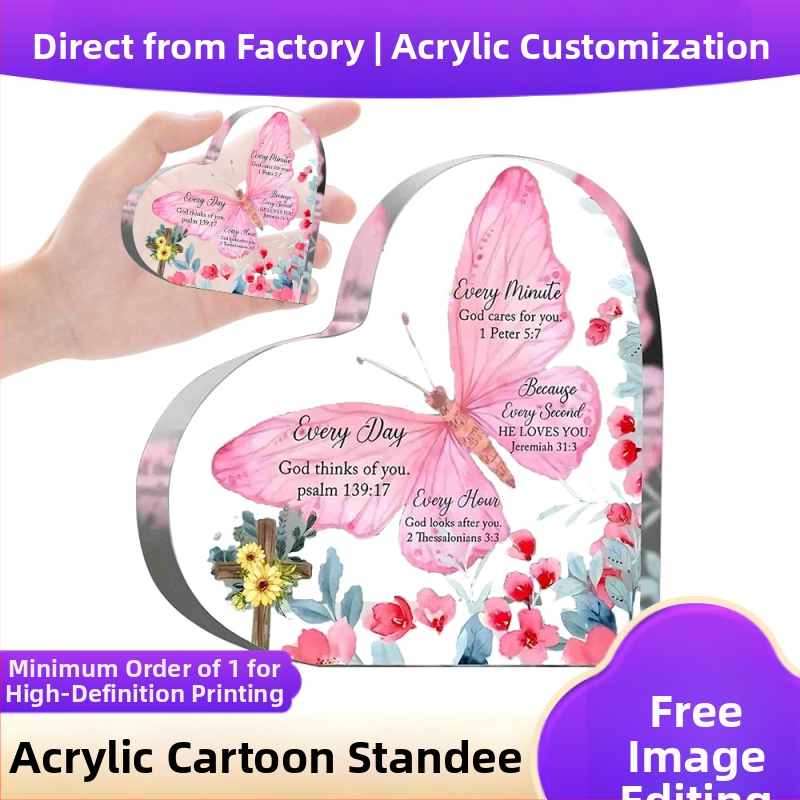 Piiriülene kaart kohandatud armastusega läbipaistev akrüül emadepäev tänupüha laua akrüülkaunistused