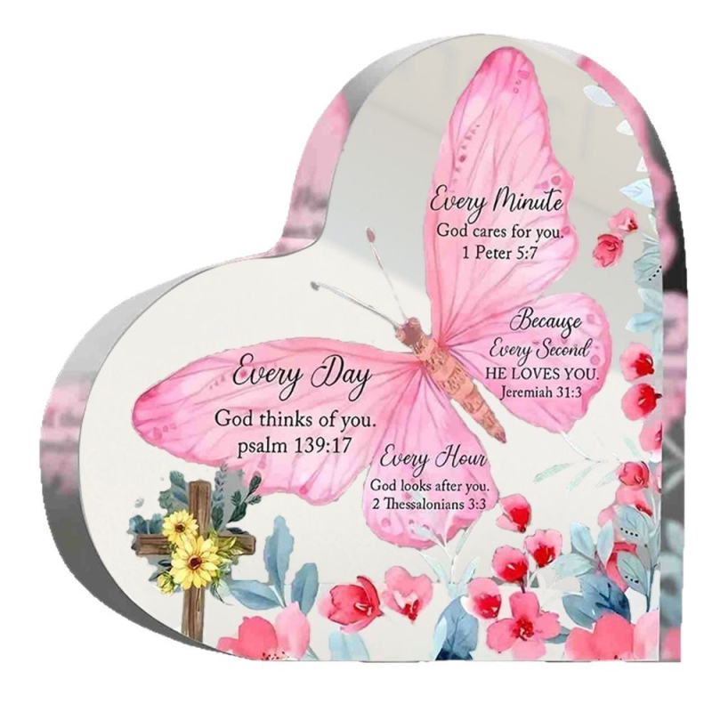 Piiriülene kaart kohandatud armastusega läbipaistev akrüül emadepäev tänupüha laua akrüülkaunistused