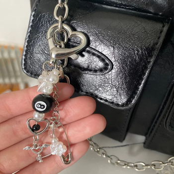 Tarptautinis mobiliojo telefono dėklas, aksesuarai, nišinis kaspinas, karoliukų segtukas, angelo raktas, meilės sagtis, pakabukas, mielas, šaunus, y2k banga