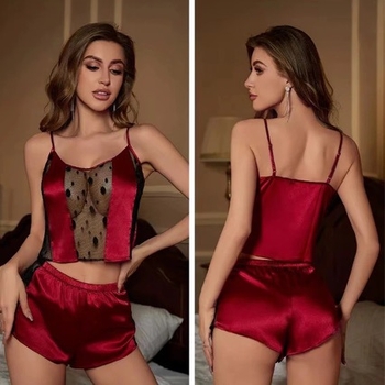 Táncoló Éjszakai Macska Új Pizsama Női Nyári Csipke Varrásos Szexi Sling Rövidnadrág Női Otthoni Ruhaöltöny 3235