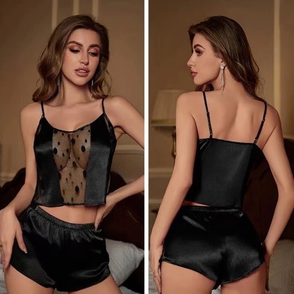 Tantsiv öökass Uued pidžaamad Naiste suvised pitsist õmblusega seksikad slingpüksid Naiste koduriiete ülikond 3235