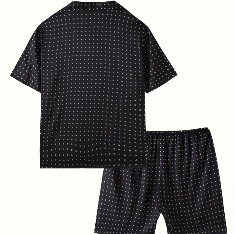 Jauns liela izmēra modes vīriešu pidžamu komplekts mājas apģērbam īsām piedurknēm, kas ir svarīgi mājās