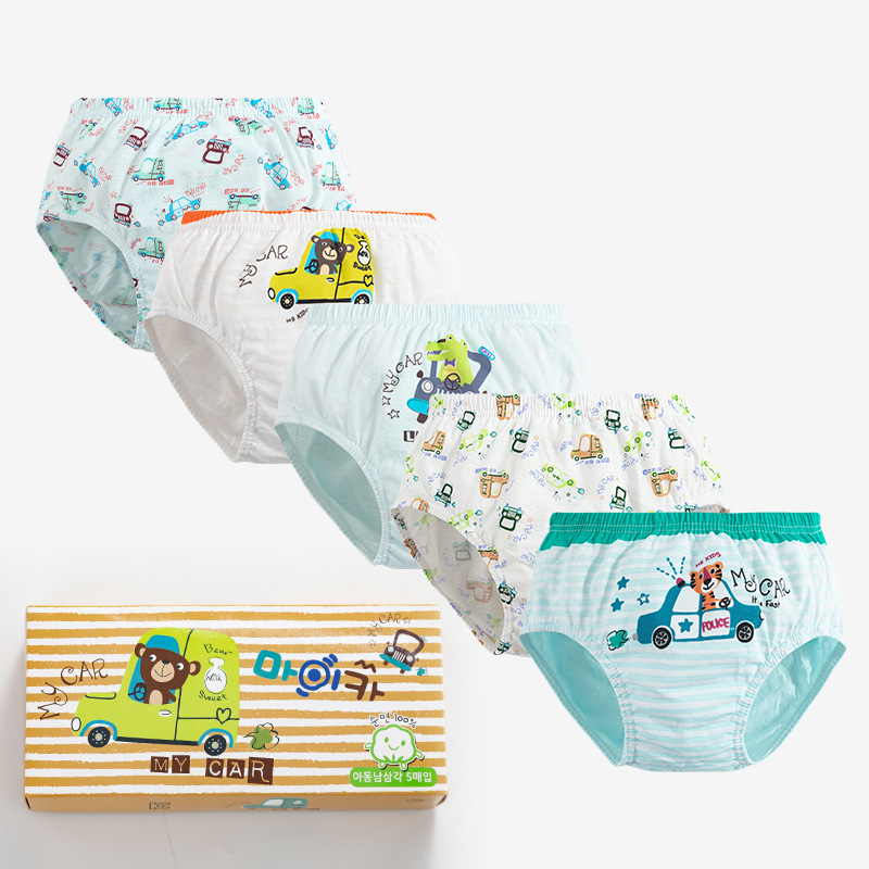 Laste puhtast puuvillast kolmnurkne aluspesu, A-klassi poiste aluspesu, beebide laste aluspesu, täispuuvillast multifilmikarbis Korea stiilis