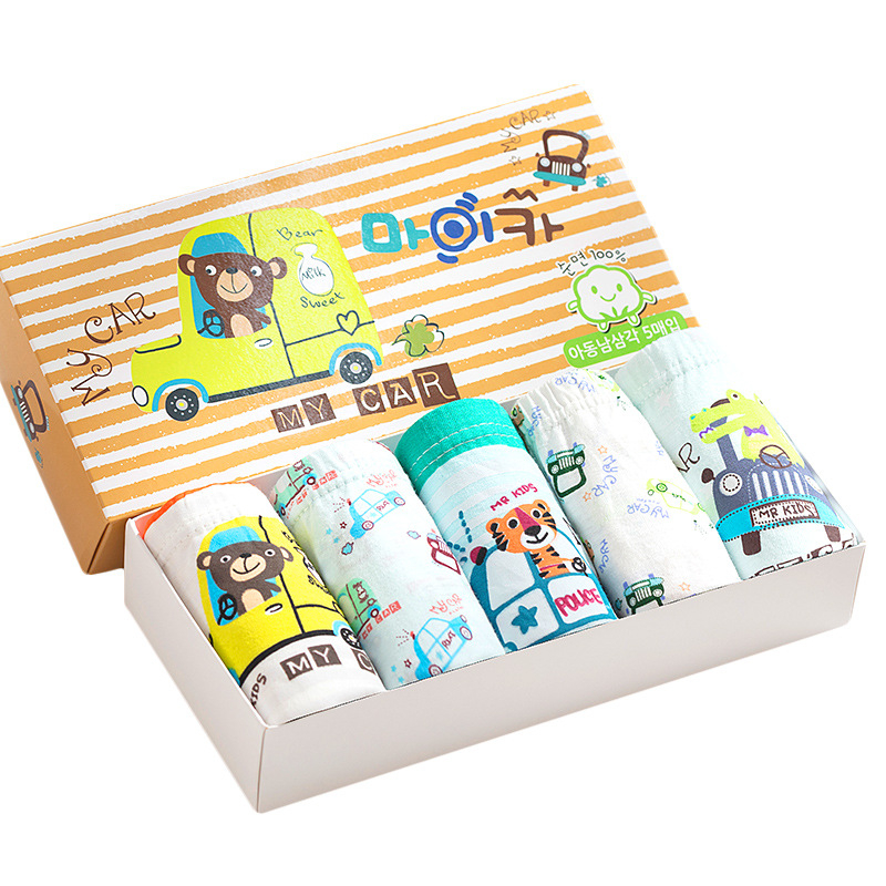 Laste puhtast puuvillast kolmnurkne aluspesu, A-klassi poiste aluspesu, beebide laste aluspesu, täispuuvillast multifilmikarbis Korea stiilis