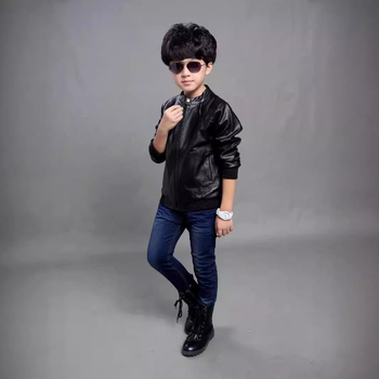 Dječja jakna cuhk prekogranična PU motociklistička koža 100-160 dječja kožna jakna