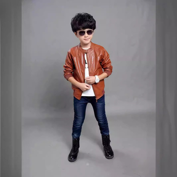 Dječja jakna cuhk prekogranična PU motociklistička koža 100-160 dječja kožna jakna