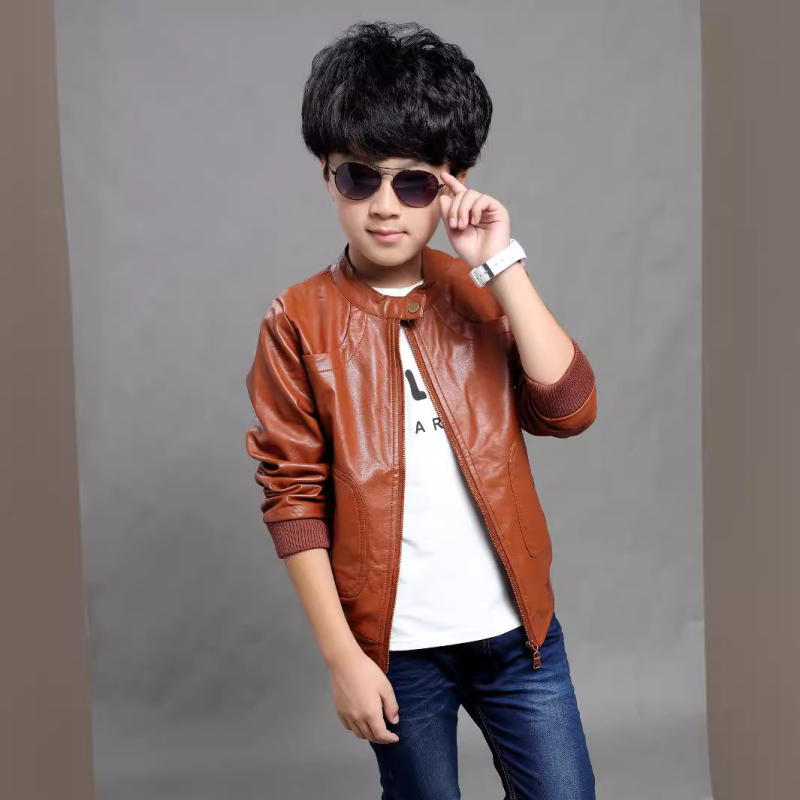 Dječja jakna cuhk prekogranična PU motociklistička koža 100-160 dječja kožna jakna