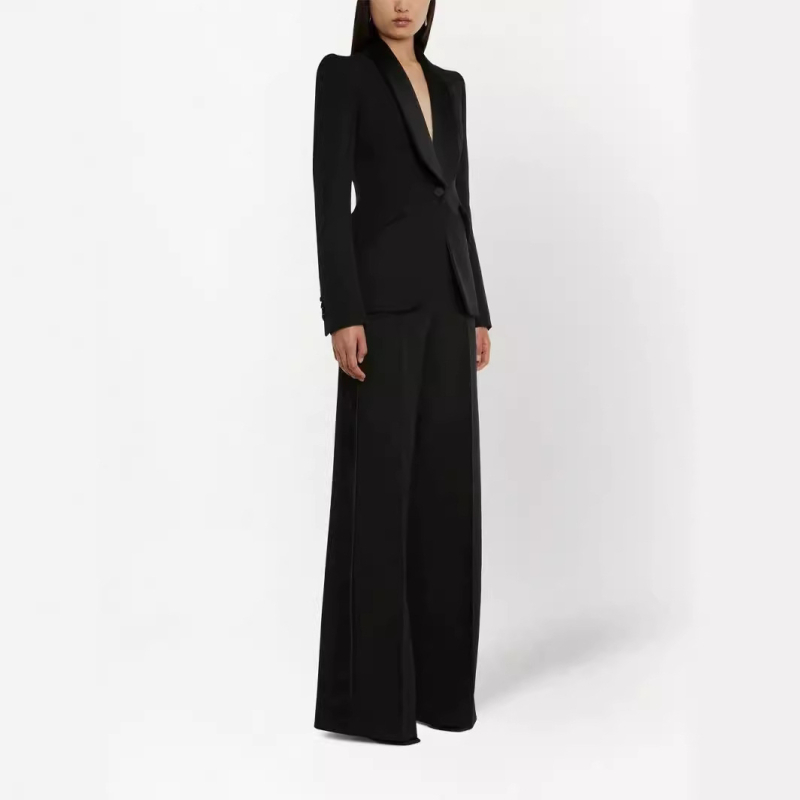 2024 m. pavasario ir rudens naujo stiliaus vieno mygtuko „Ol“ stiliaus, einantis į darbą, temperamentas, plonas, ilgomis rankovėmis, moteriškas vientisos spalvos kostiumas su žalia vaisių apykakle.