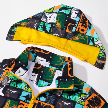 Proljetna i jesenska nova dječja jakna s printom dinosaura, lijepa vanjska vodootporna jakna, prozračna jakna bez kape, jakna s patentnim zatvaračem, majica