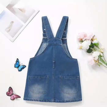 Vasarinė nauja drugelio siuvinėta mergaitės stribų suknelė