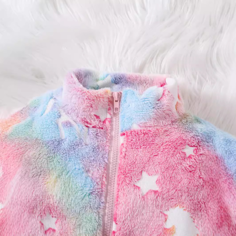 Djevojački kaput s reverom 2024. Nova šarena dvostrana baršunasta gornja odjeća