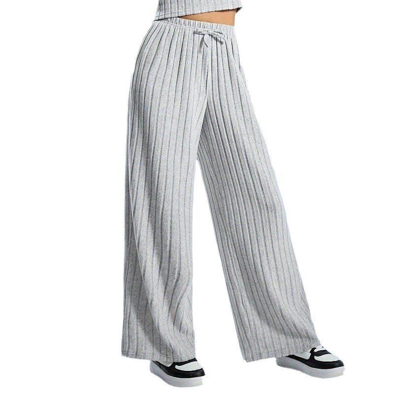 Cezhraničný zahraničný obchod INS Dievčenské letné oblečenie Detské oblečenie Rebrovaný pletený top so škrabancami Široké nohavice Nohavice vhodné pre 1-8 rokov