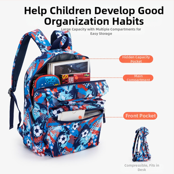 Piiriülene laste koolikottide kolmeosaline komplekt kerge multifunktsionaalne koolikottide koomiksiga trükitud seljakott algkooliõpilastele