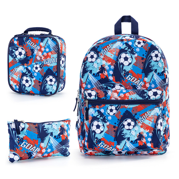 Piiriülene laste koolikottide kolmeosaline komplekt kerge multifunktsionaalne koolikottide koomiksiga trükitud seljakott algkooliõpilastele