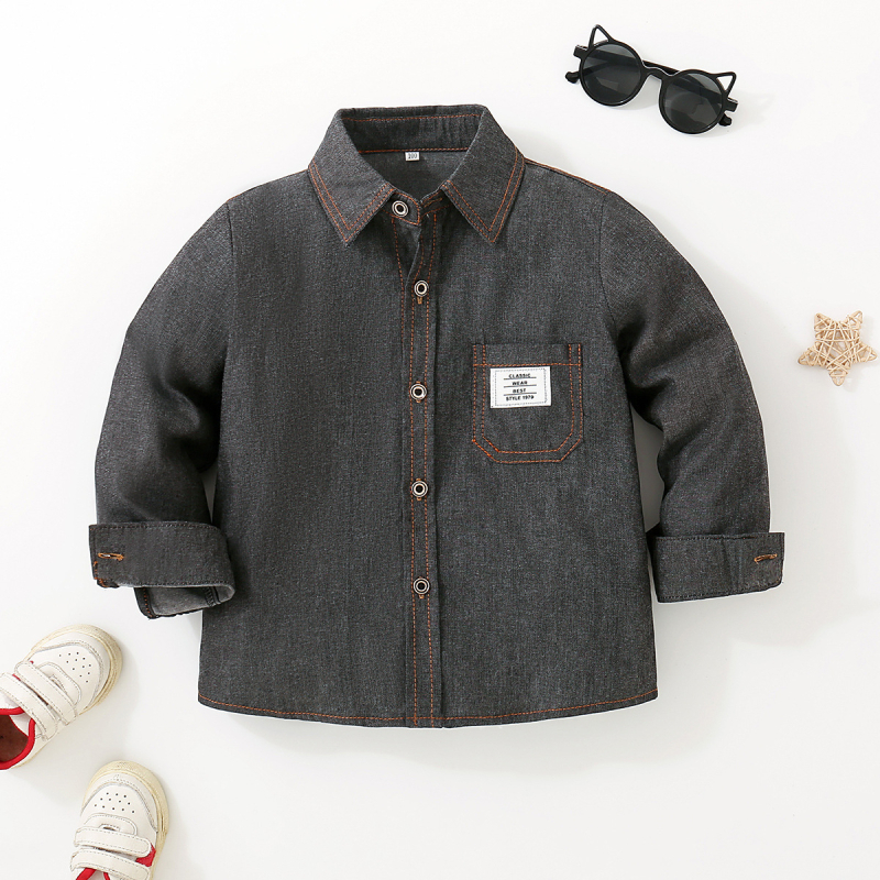 Sügis 2024 uus poiste teksariie, laste vabaaja moodne teksariie, särk-mantel