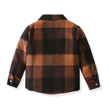 Sügisest poiste uus vabaaja ruuduline pikkade varrukatega särk lastele ja beebidele, lahtise rinnarevääriga särk