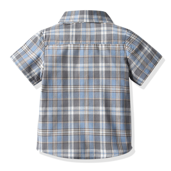 2021. aasta uus piiriülene poiste lühikeste varrukatega kraega ruuduline särk, väikese ja keskmise suurusega laste suvine kardigan Euroopa ja Ameerika stiilis kleit