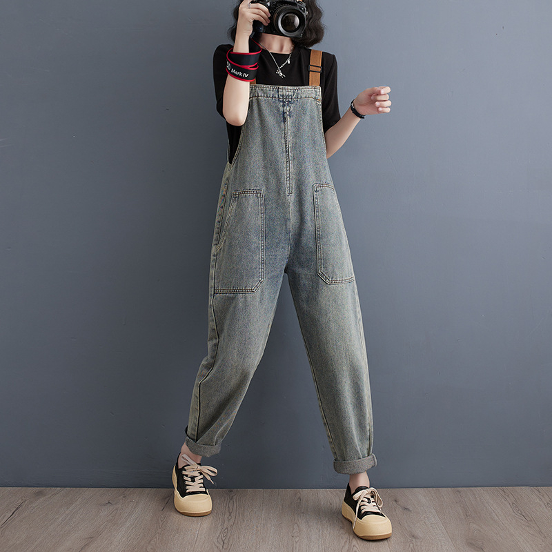 Jesenné nové džínsy plus size, jednoduché, univerzálne, skrátené, rifle s trakmi pre ženy