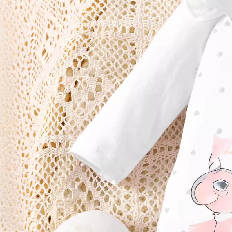 Piiriülene INS vastsündinud beebitüdruku kevad- ja sügisbeebi elevanditrükiga pikkade varrukatega avatav ühes tükis ronimisriiete juukseaksessuaarid