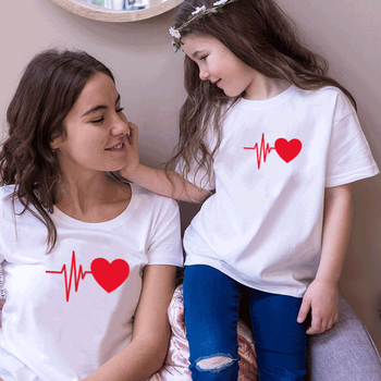 Südamelöögid Kodukaunistamine AliExpressis Isa-poja riided Ema-tütre Vanema-lapse riided Pere T-särk Suvine Tehase Ühes tükis