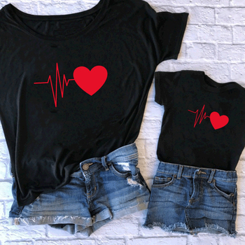 Südamelöögid Kodukaunistamine AliExpressis Isa-poja riided Ema-tütre Vanema-lapse riided Pere T-särk Suvine Tehase Ühes tükis