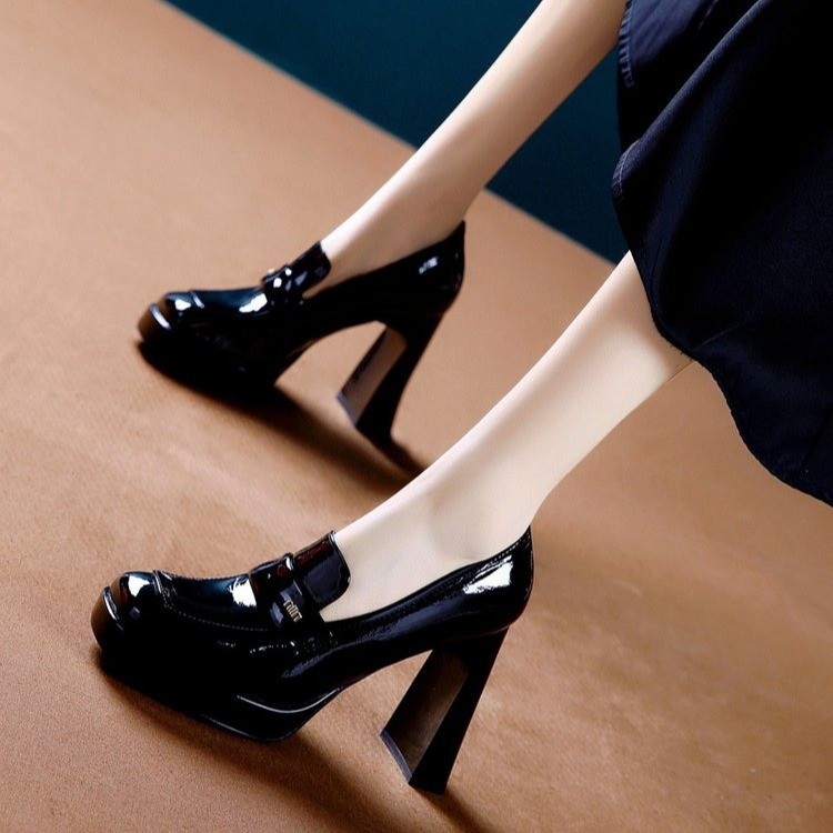 Dámske topánky so štvorcovým podpätkom a vysokým podpätkom 2025, nepremokavé, s hrubým podpätkom a strednou časťou, prehliadka štýlu, 23116-2