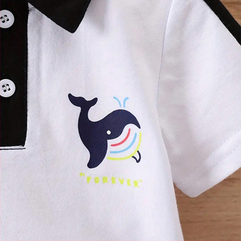 Ležérny chlapčenský oblek Letné oblečenie pre deti s absorpčnými vlastnosťami, detské oblečenie triedy A, letný oblek, tričko s krátkym rukávom, šortky