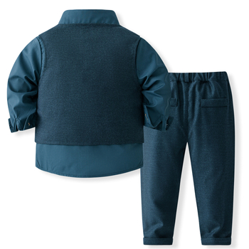 Poisi Briti stiilis ülikond, vestiga ülikond, lillepeenra pidulik härrasmehe kleit, kevad- ja sügisene laste kolmeosaline ülikond