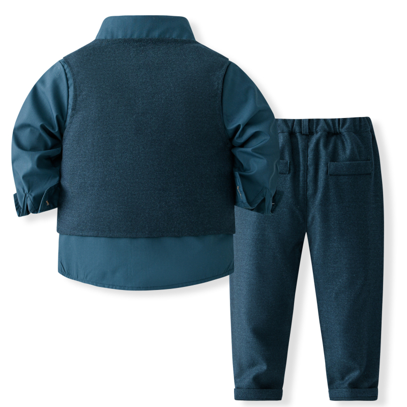 Poisi Briti stiilis ülikond, vestiga ülikond, lillepeenra pidulik härrasmehe kleit, kevad- ja sügisene laste kolmeosaline ülikond