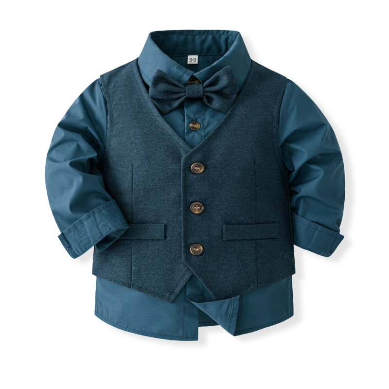 Poisi Briti stiilis ülikond, vestiga ülikond, lillepeenra pidulik härrasmehe kleit, kevad- ja sügisene laste kolmeosaline ülikond