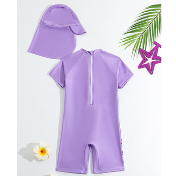 Užsienio prekybos Europa ir Jungtinės Valstijos Vasaros Naujagimės Mergaitės Maudymosi kostiumėlis Mielas Animacinis Vienos dalies Maudymosi kostiumėlio Skrybėlė Dviejų dalių Komplektas