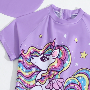 Užsienio prekybos Europa ir Jungtinės Valstijos Vasaros Naujagimės Mergaitės Maudymosi kostiumėlis Mielas Animacinis Vienos dalies Maudymosi kostiumėlio Skrybėlė Dviejų dalių Komplektas