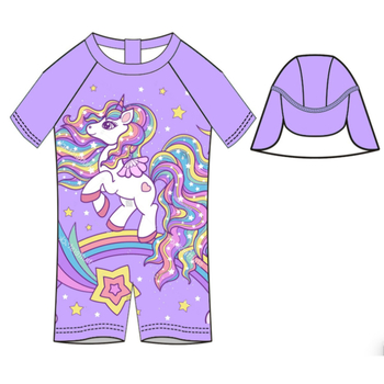 Užsienio prekybos Europa ir Jungtinės Valstijos Vasaros Naujagimės Mergaitės Maudymosi kostiumėlis Mielas Animacinis Vienos dalies Maudymosi kostiumėlio Skrybėlė Dviejų dalių Komplektas