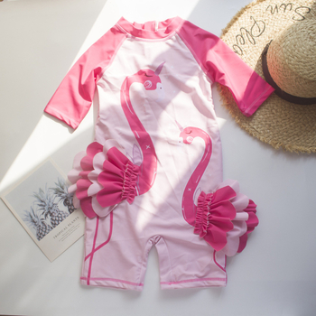 Rožinio flamingo spalvų maudymosi kostiumėlis, plokščias maudymosi kostiumėlis mergaitėms, konservatyvus maudymosi kostiumėlis, mielas, naujoviškas maudymosi kostiumėlis 465