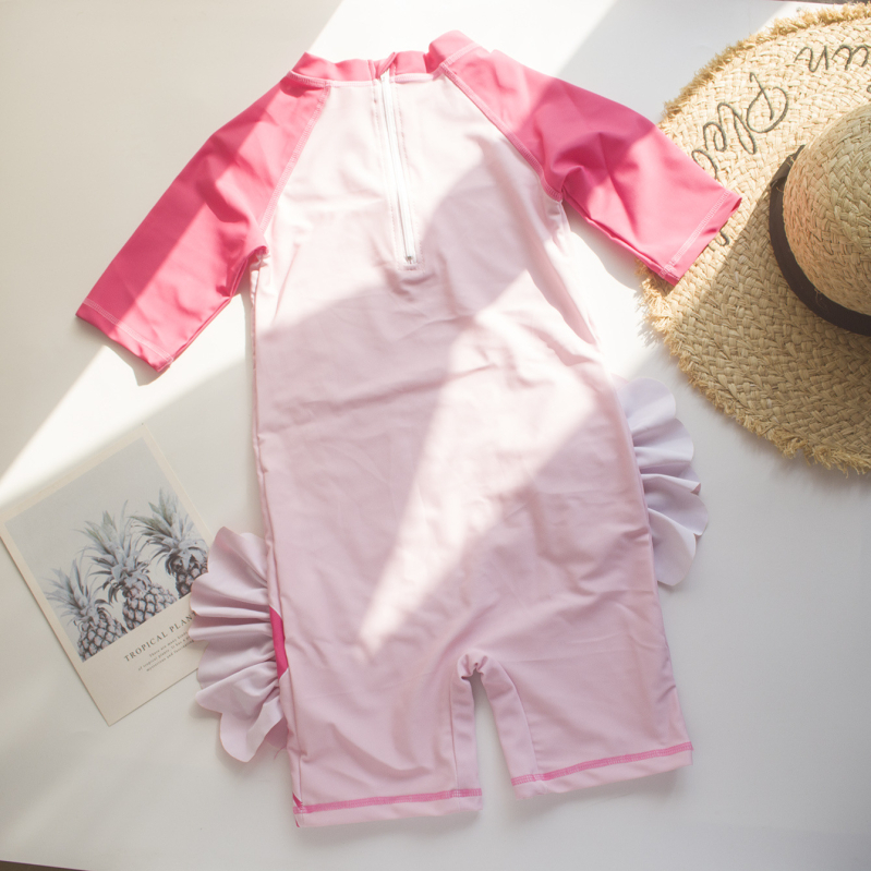 Rožinio flamingo spalvų maudymosi kostiumėlis, plokščias maudymosi kostiumėlis mergaitėms, konservatyvus maudymosi kostiumėlis, mielas, naujoviškas maudymosi kostiumėlis 465