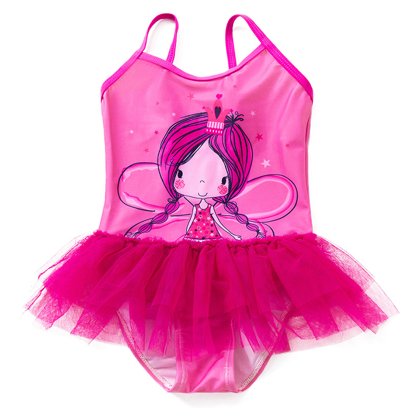 Täpiline uus laste ühes tükis ujumistrikoo väikesele tüdrukule pitsist kumera seelikuga ujumistrikoo plisseeritud pitsist tüdrukute ujumistrikoo