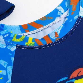 Užsienio prekybos vasaros 2024 berniukų maudymosi kostiumėlis trumpomis rankovėmis, šortai, kepurė, 4 dalių maudymosi kostiumėlis