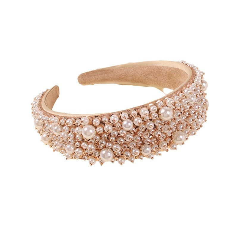 Piiriülesed juukseaksessuaarid, Euroopa ja Ameerika elegantne barokkne käsitööna valminud helmestega peapael, Amazonist pärit kuummüük, pärlmutterpeapael