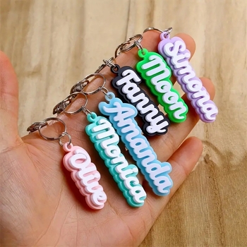 Προσαρμοσμένο Ευρωπαϊκό και Αμερικανικό Διασυνοριακό Αξεσουάρ Χάραξης Ονόματος με Ακρυλικό Μπρελόκ με Αγγλική Επιστολή, σε Ζεστές Πωλήσεις