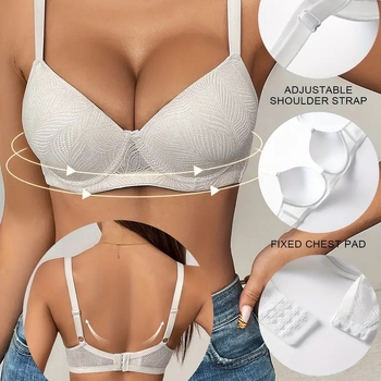 Euroopa ja Ameerika Ühendriikide piiriülene pitsist terasest rõngastega prantsuse rinnahoidja, õhuke toestusega kortsudega aluspesu, Amazoni sõltumatu jaama OZON laos.