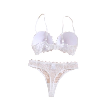 Y2024 karštai parduodama prancūziško stiliaus pusės kaušelio seksuali nėriniuota liemenėlė, netuščio kaušelio apatinio trikotažo seksualus baltas komplektas 24022