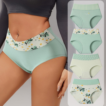 Pārrobežu tirdzniecības sieviešu apakšveļa ar augstu jostasvietu, elpojošas, antibakteriālas, ērtas biksītes ar citronu apdruku.