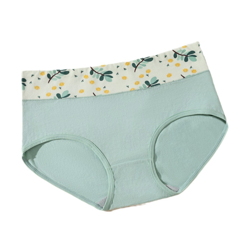 Pārrobežu tirdzniecības sieviešu apakšveļa ar augstu jostasvietu, elpojošas, antibakteriālas, ērtas biksītes ar citronu apdruku.