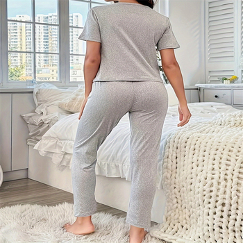 Διασυνοριακές εκρήξεις Ελληνικά Tk Amazon Αρχική σελίδα Ρούχα Πιτζάμες Γυναικείο κοστούμι Casual Letter Γκρι Κοντό μανίκι Παντελόνι