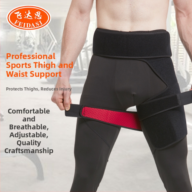 Rūpnīcas tiešā sporta augšstilbu aizsardzība āra alpīnismam basketbolam skriešanai pret sastiepumiem gurnu elpojoša regulējama kāju aizsardzība