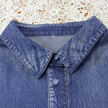 2025 m. Nauji rudens drabužiai, liekninantis juosmenį, džinsinis sijonas, retro stiliaus, vidutinio ilgio, ilgomis rankovėmis suknelė A82277