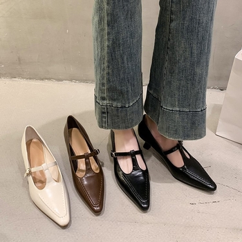 Francúzske vysoké podpätky, špicatý ihličkový opätok, stredný opätok, módne topánky, nový doplnok 2024, jar a jeseň, víliový štýl, plytké ústa, jednotlivé topánky