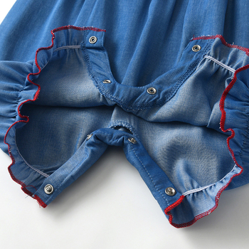 Τζιν καλοκαιρινή ολόσωμη φόρμα χωρίς μανίκια για νεογέννητο κορίτσι, παλτό πριγκίπισσα, καλοκαίρι, εξωτερικό εμπόριο, διασυνοριακό