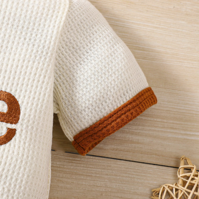 Piiriülene INS vastsündinud poisslaps Suvine kirjaga tikitud lühikeste varrukatega reguleeritav vabaaja ühes tükis romper