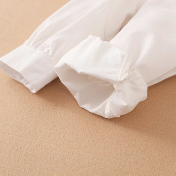 Tüdrukute pikkade varrukatega puuvillane särk, sügisene, uus, kolledži stiilis, tüdruk, tikitud revääriga topp, stiilne, tudengipluus, trendikas